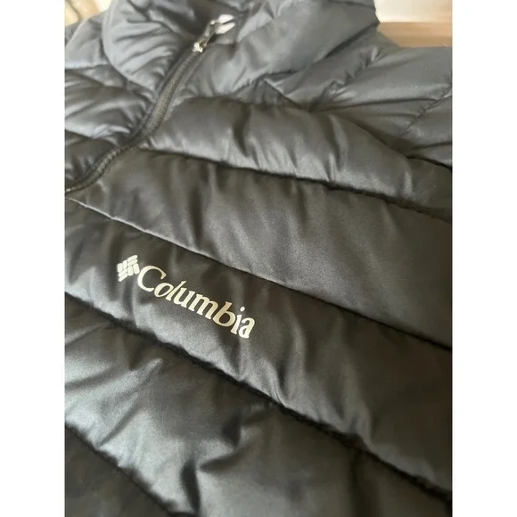 Columbia Omni-Heat Puffer Jacket Black Full Zip Lightweight Mock Neck Mens Sz M - Picture 9 of 11